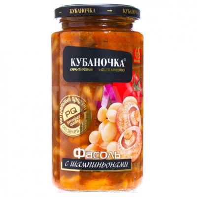 Фасоль с шампиньонами "Кубаночка" , 500г