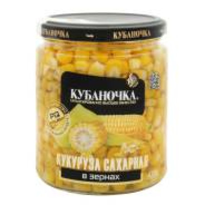 Кукуруза сладкая "Кубаночка" ст/б, 360 г (425 мл)