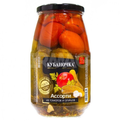 Ассорти томаты/огурцы «Кубаночка» 720 гр