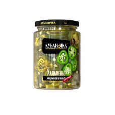 Перец зеленый  маринованный Халапеньо острый Кубаночка (250 гр)