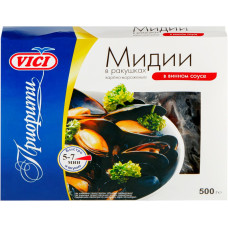 Мидии в ракушках в/м в  винном соусе VICI 500гр