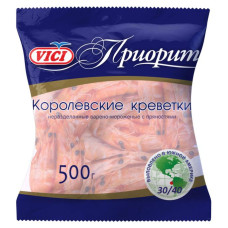 Королевские креветки в панцире в/м 30/40, 500 гр, VICI